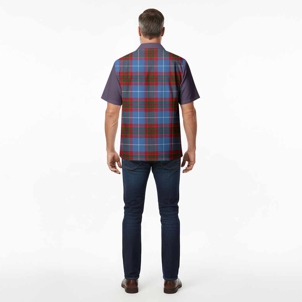 Newton Tartan Accent Hawaiian Shirt with Family Crest