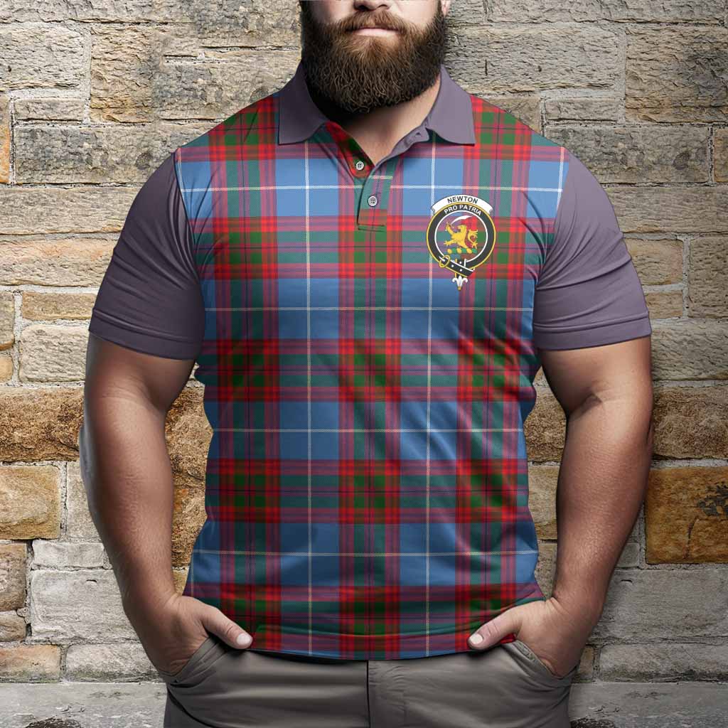 Newton Tartan Accent Polo Shirt with Family Crest