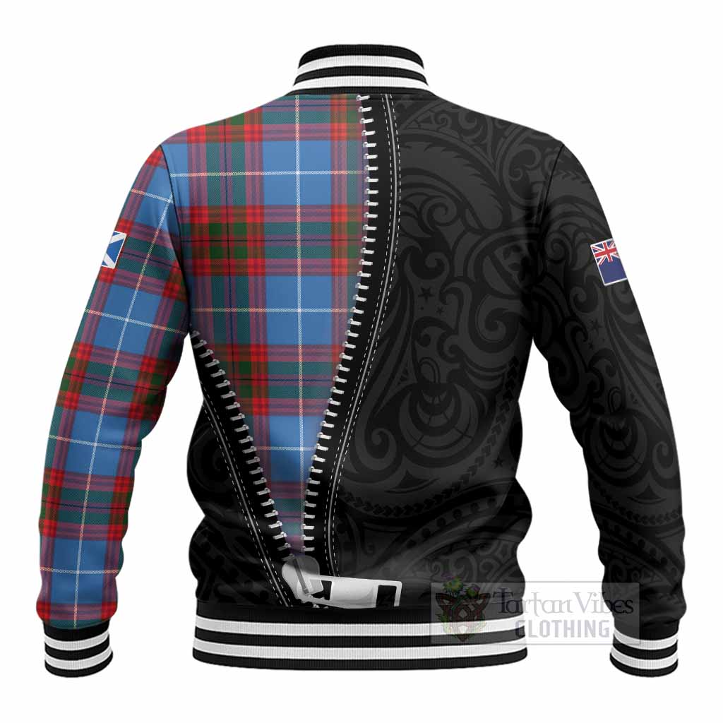 Newton Tartan Baseball Jacket New Zealand Pattern Unique Zipper Stylized