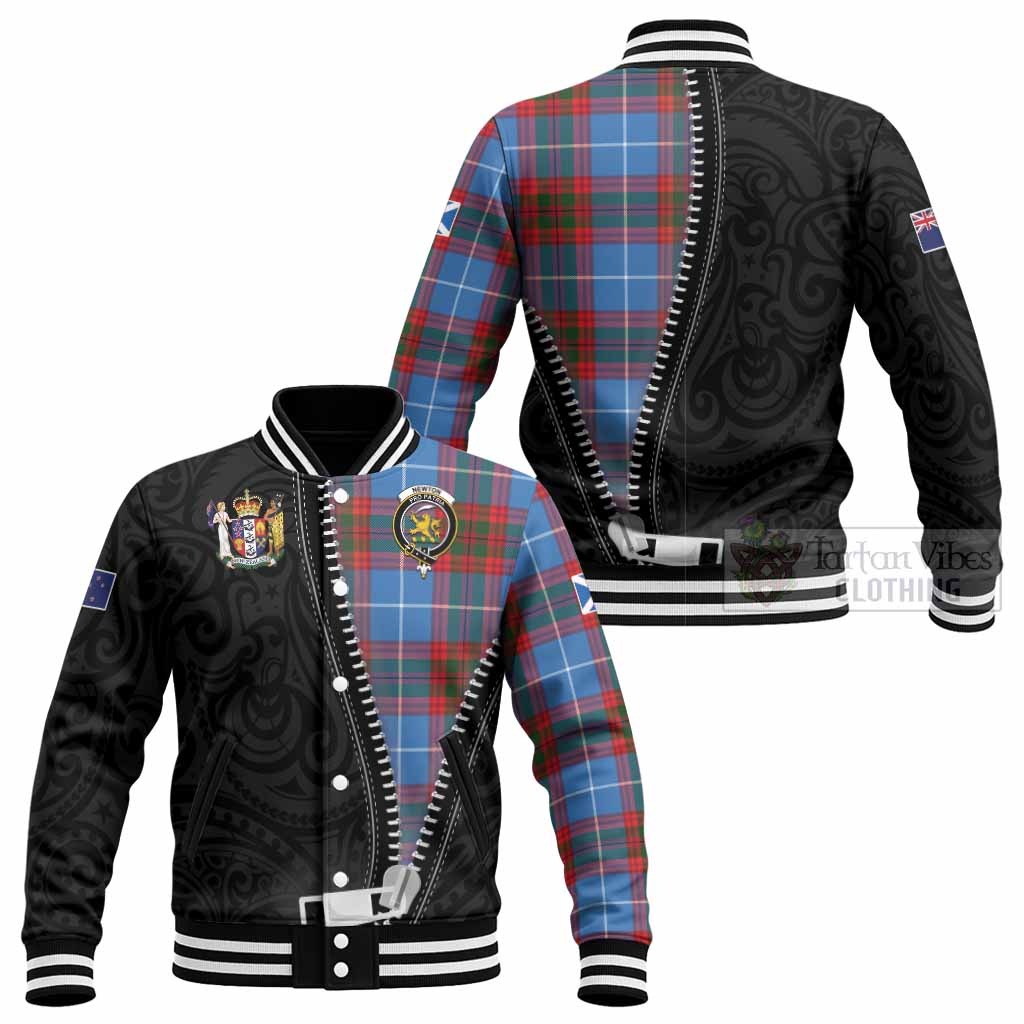 Newton Tartan Baseball Jacket New Zealand Pattern Unique Zipper Stylized
