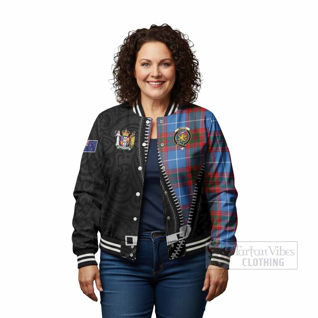 Newton Tartan Baseball Jacket New Zealand Pattern Unique Zipper Stylized