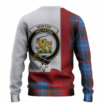 Newton Tartan Crest Christmas Christmas Ugly Sweater Highland Cow Bagpipes Coquette Bow Style