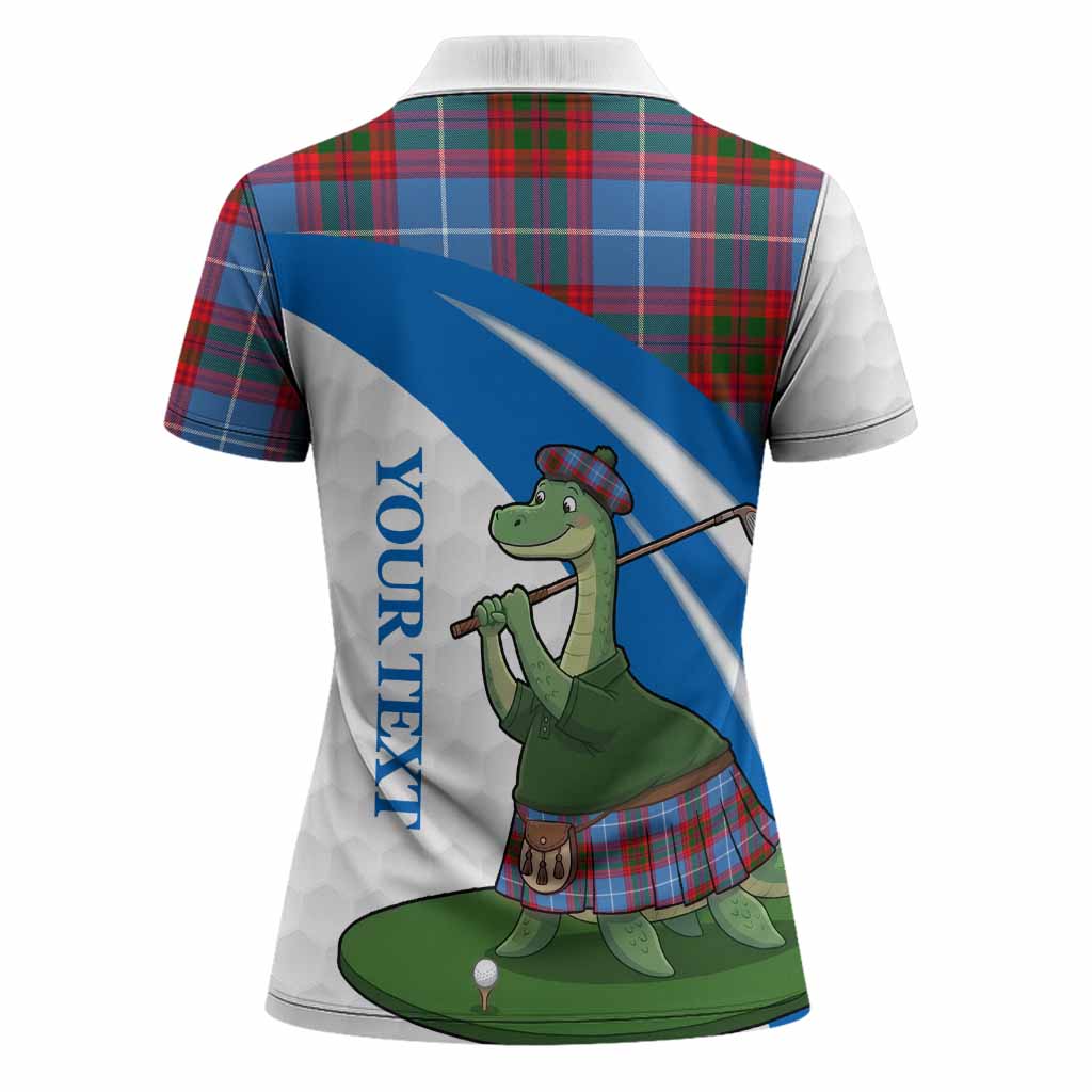 Newton Tartan Crest Golf Nessie Women Polo Shirt Loch Ness Monster Sporty Style