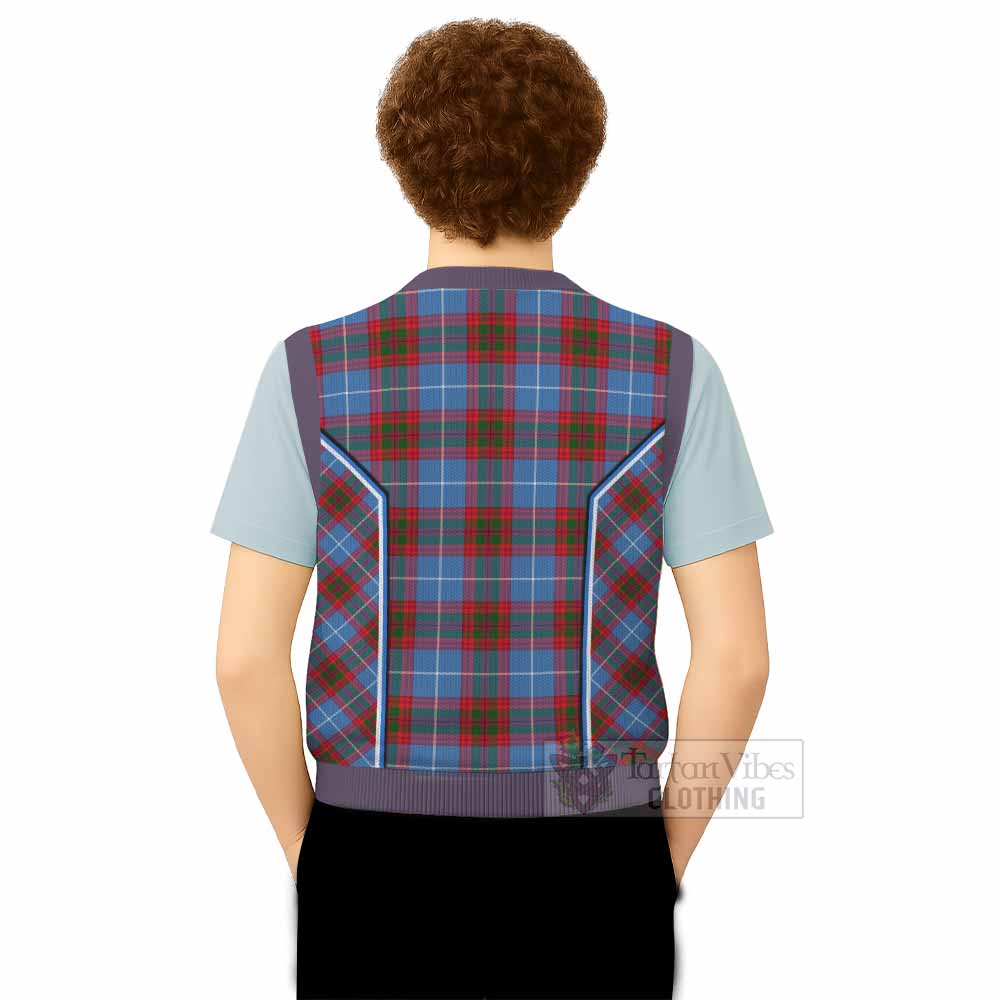 Newton Tartan Crest Knitted V-Neck Vest Scotland Coat of Arm Flag Style - Tartan Vibes Clothing