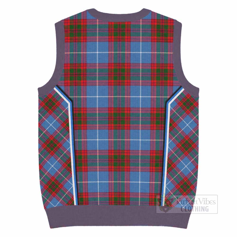 Newton Tartan Crest Knitted V-Neck Vest Scotland Coat of Arm Flag Style - Tartan Vibes Clothing