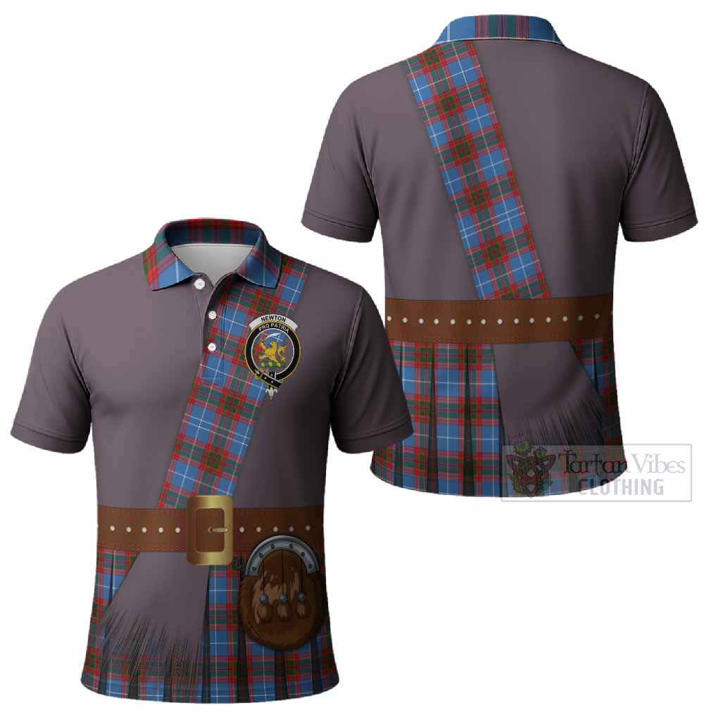 Newton Tartan Crest Polo Shirt Kilt Costume Style