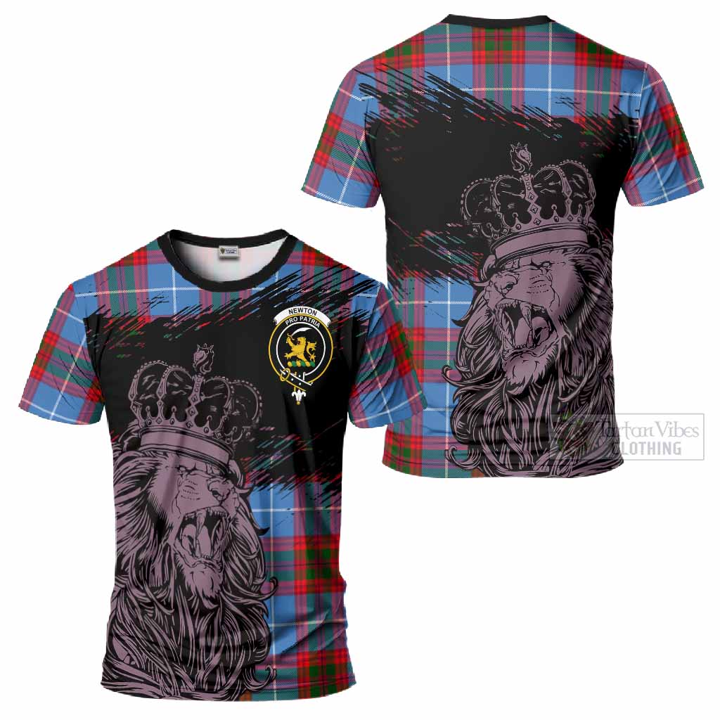 Newton Tartan Crest T-Shirt Crowned Lion Heritage Style