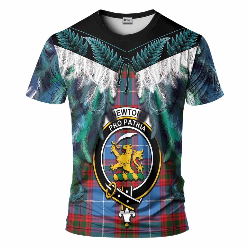 Newton Tartan Crest T-Shirt New Zealand Maori Korowai Cloak