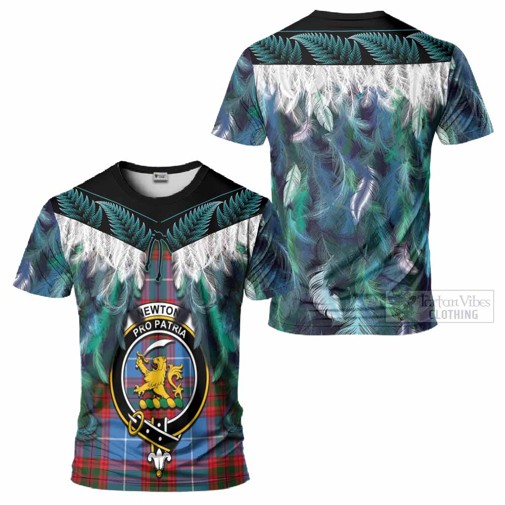 Newton Tartan Crest T-Shirt New Zealand Maori Korowai Cloak