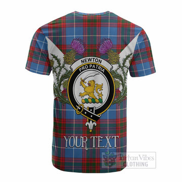 Newton Tartan Family Crest Cotton T-shirt Scottish Burns Night Thistle Floral