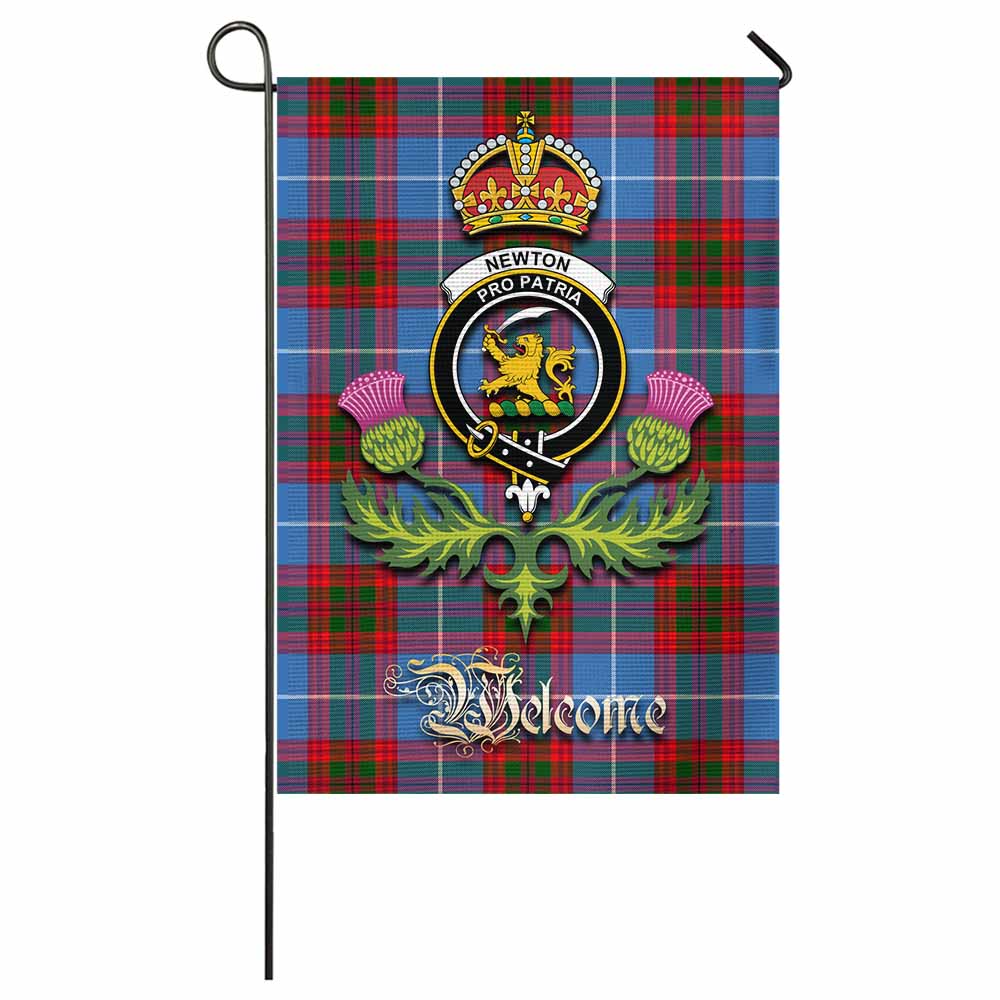 Newton Tartan Family Crest Garden Flag Royal Thistle Welcome Style - Tartan Vibes Clothing
