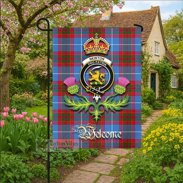 Newton Tartan Family Crest Garden Flag Royal Thistle Welcome Style - Tartan Vibes Clothing