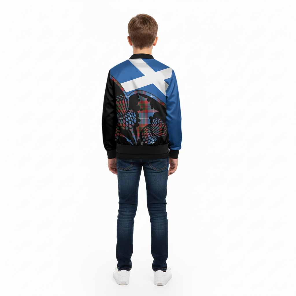Newton Tartan Family Crest Kid Bomber Jacket Scotland Thistle Floral Flag Style