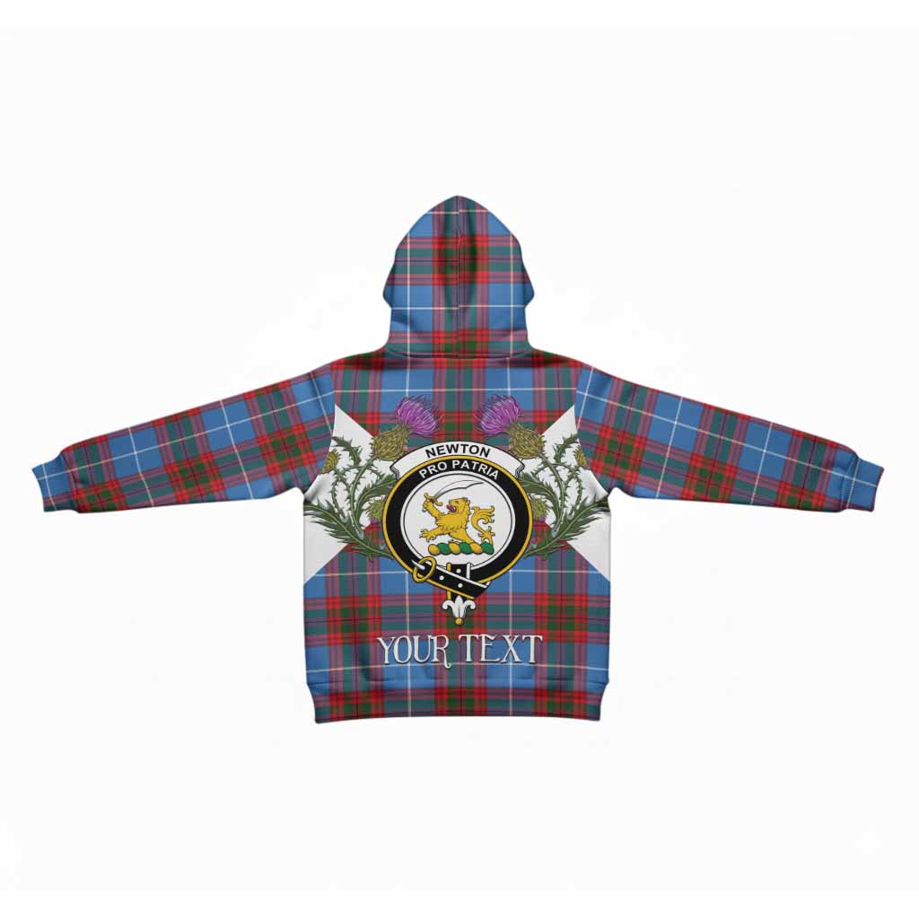 Newton Tartan Family Crest Kid Hoodie Scottish Burns Night Thistle Floral