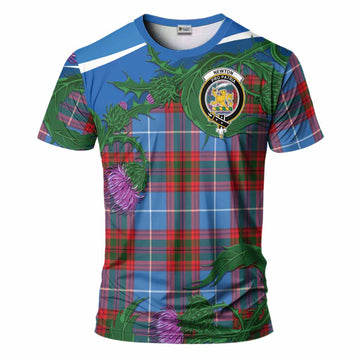 Newton Tartan Family Crest T-Shirt Thistle in Minimalism