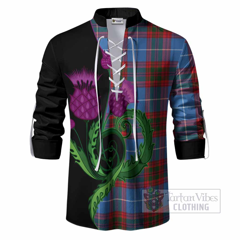 Newton Tartan Ghillie Shirt Traditional Scottish Thistle