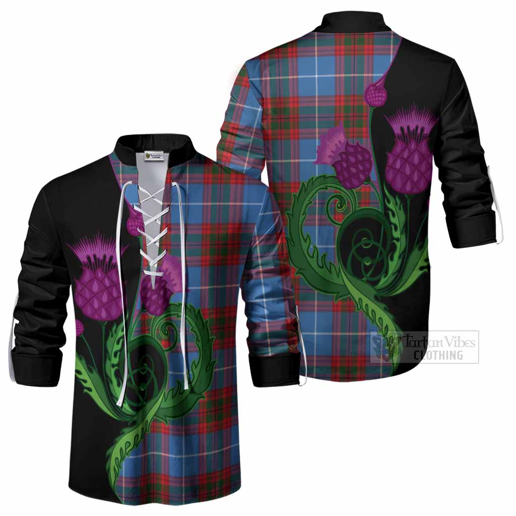 Newton Tartan Ghillie Shirt Traditional Scottish Thistle