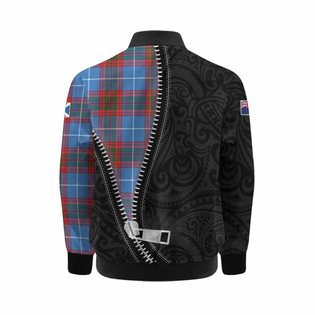 Newton Tartan Kid Bomber Jacket New Zealand Pattern Unique Zipper Stylized