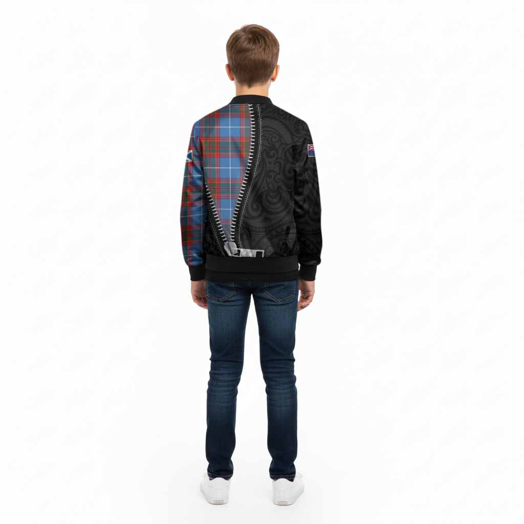 Newton Tartan Kid Bomber Jacket New Zealand Pattern Unique Zipper Stylized