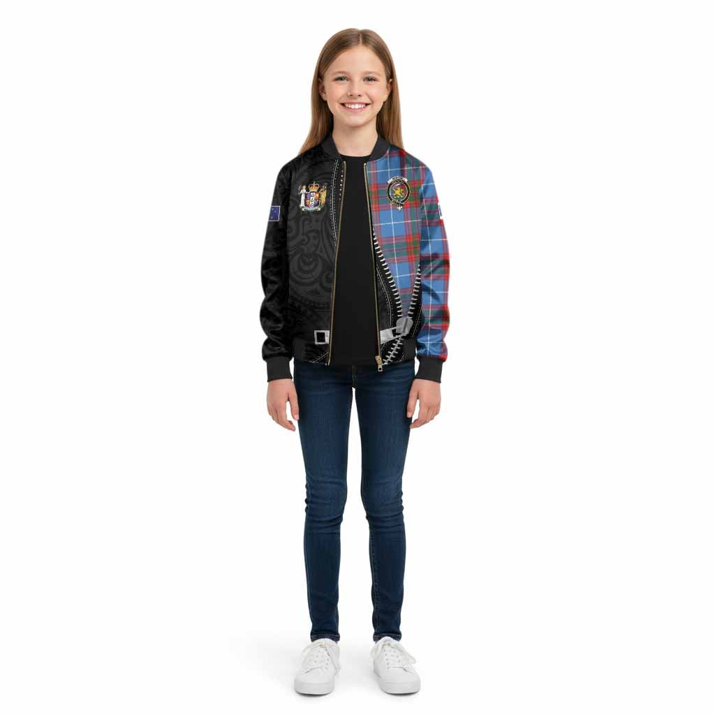 Newton Tartan Kid Bomber Jacket New Zealand Pattern Unique Zipper Stylized
