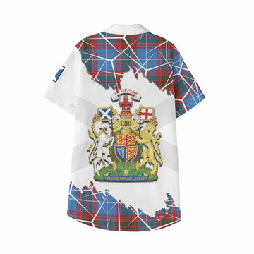 Newton Tartan Kid Hawaiian Shirt with Family Crest and Lion Rampant Grunge Style