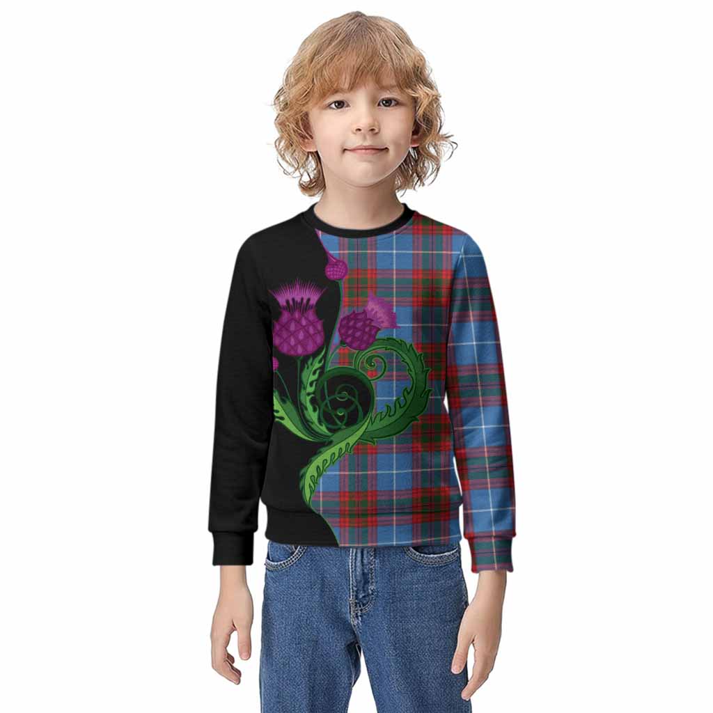 Newton Tartan Kid Knitted Sweatshirt Traditional Scottish Thistle