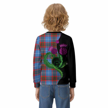 Newton Tartan Kid Knitted Sweatshirt Traditional Scottish Thistle