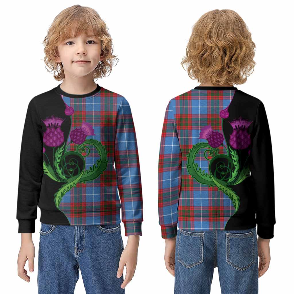 Newton Tartan Kid Knitted Sweatshirt Traditional Scottish Thistle