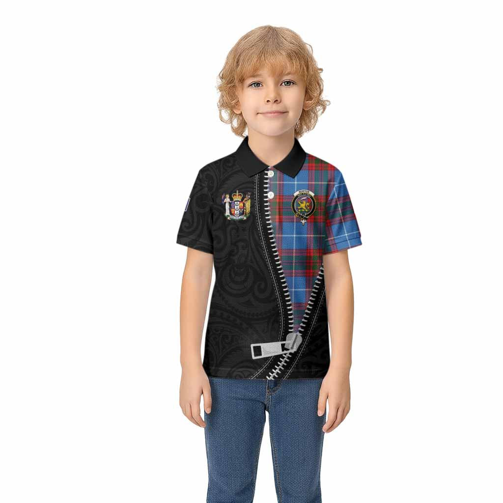Newton Tartan Kid Polo Shirt New Zealand Pattern Unique Zipper Stylized