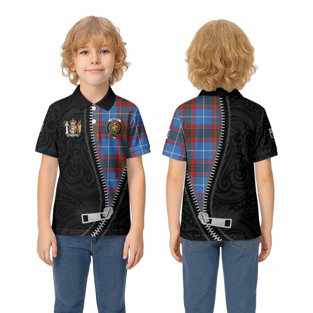 Newton Tartan Kid Polo Shirt New Zealand Pattern Unique Zipper Stylized