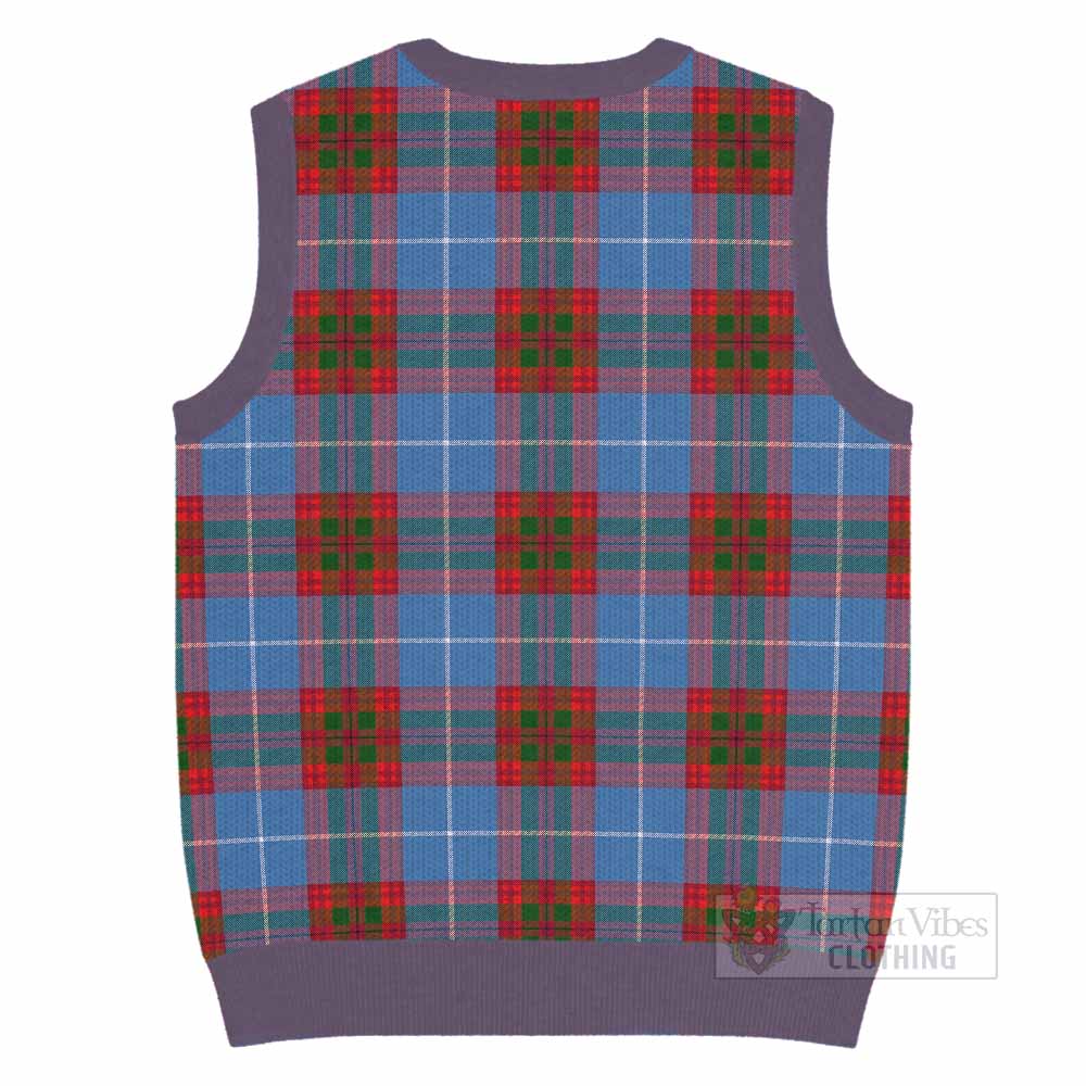 Newton Tartan Knitted V-Neck Vest with Family Crest - Tartan Vibes Clothing
