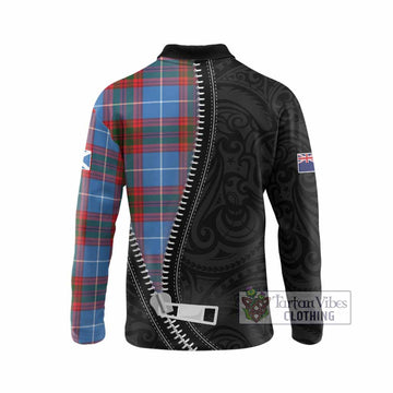 Newton Tartan Long Sleeve Polo Shirt New Zealand Pattern Unique Zipper Stylized