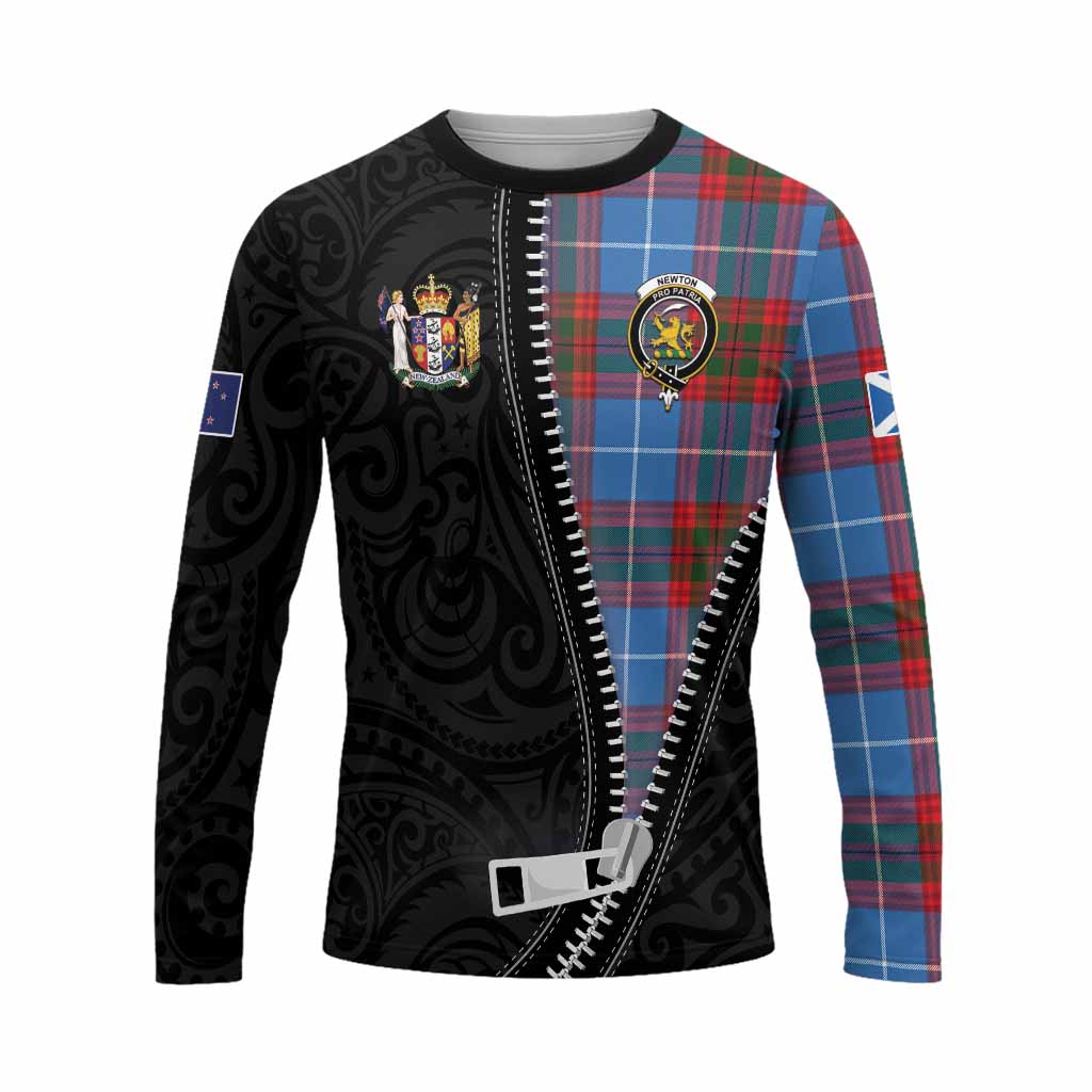 Newton Tartan Long Sleeve T-Shirt New Zealand Pattern Unique Zipper Stylized