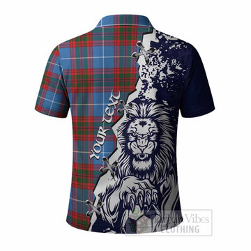 Newton Tartan Scottish Polo Shirt Angry Lion With Soccer Ball Style