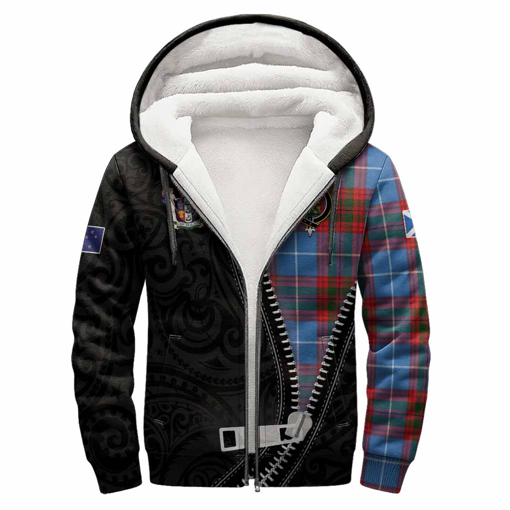 Newton Tartan Sherpa Hoodie New Zealand Pattern Unique Zipper Stylized