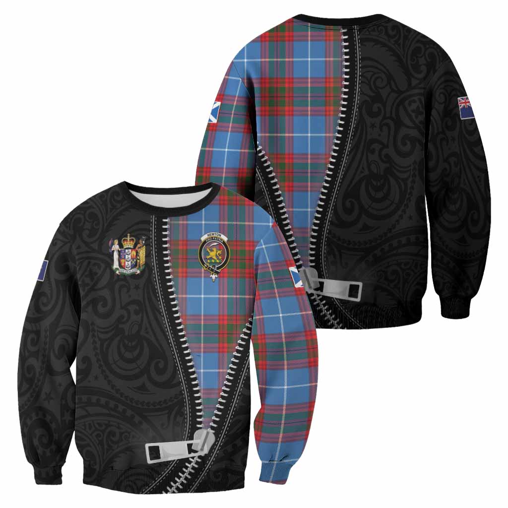 Newton Tartan Sweatshirt New Zealand Pattern Unique Zipper Stylized