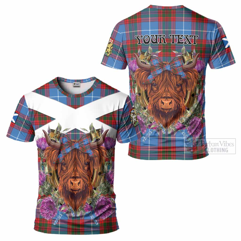 Newton Tartan T-Shirt Scottish Thistle Heilan Coo