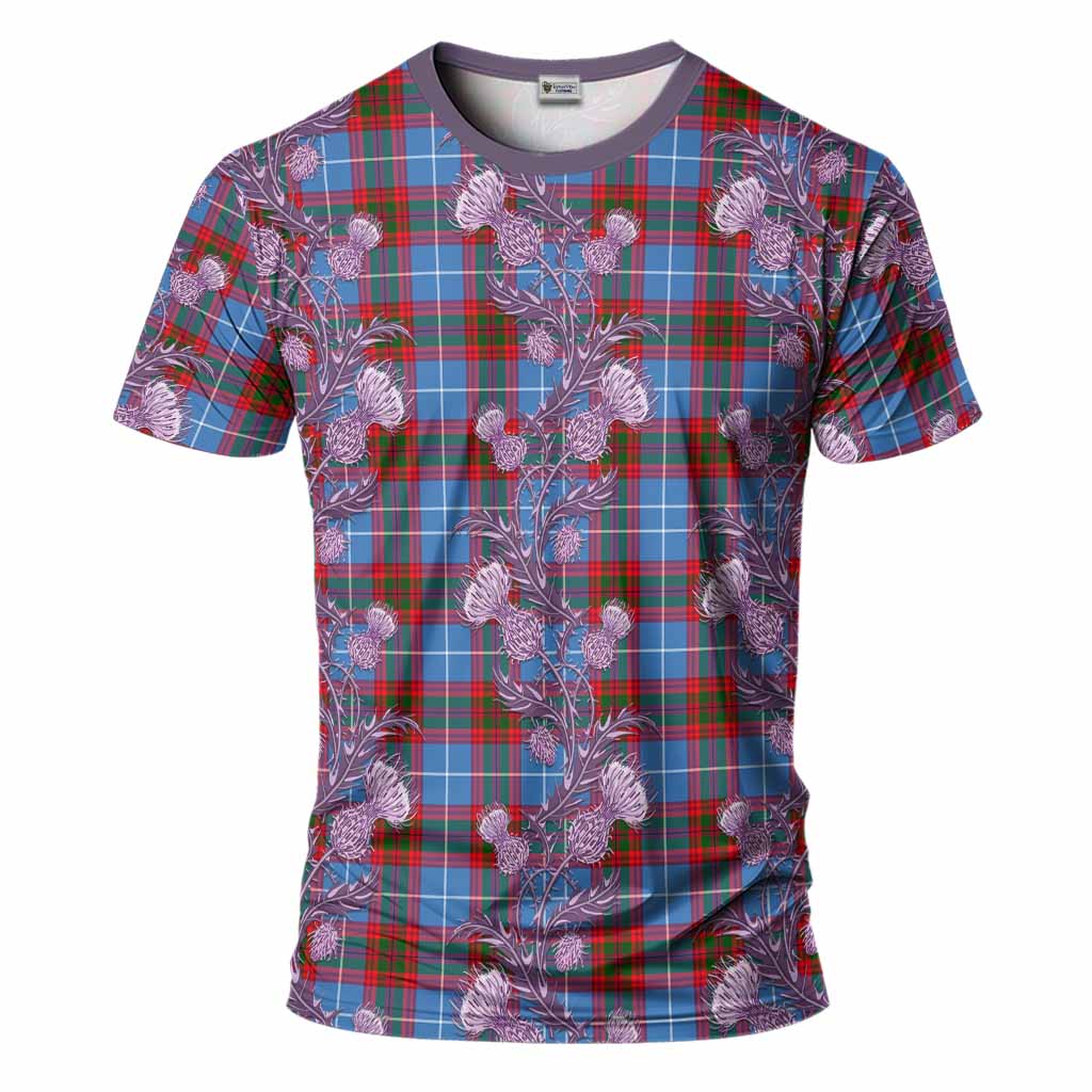 Newton Tartan T-Shirt Seamless Scottish Thistle Flowers