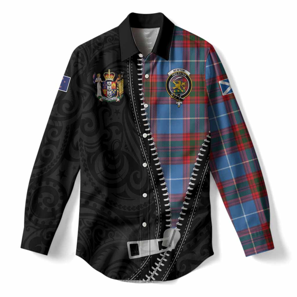 Newton Tartan Women Casual Shirt New Zealand Pattern Unique Zipper Stylized