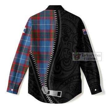 Newton Tartan Women Casual Shirt New Zealand Pattern Unique Zipper Stylized