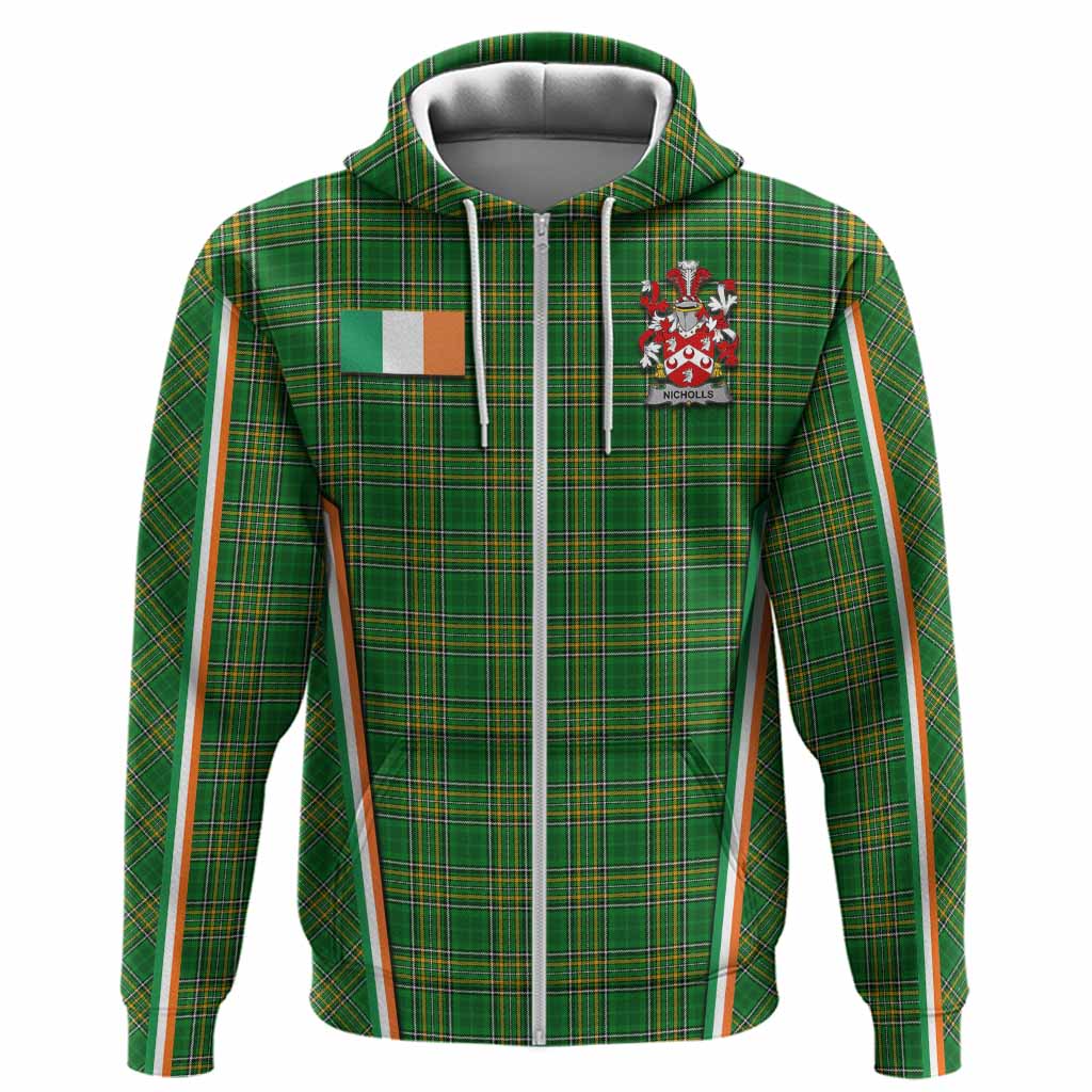 Nicholls Irish Clan Coat of Arm Tartan Hoodie Flag Style