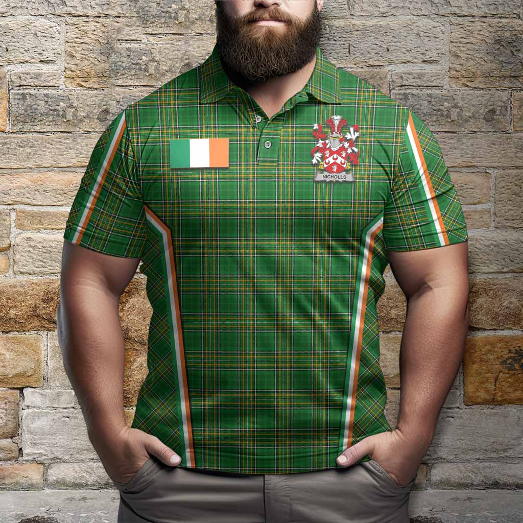 Nicholls Irish Clan Coat of Arm Tartan Polo Shirt Flag Style