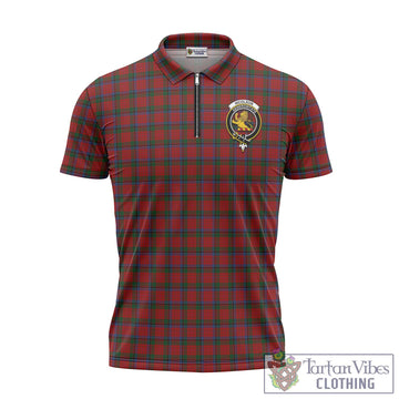 Nicolson Tartan Zipper Polo Shirt with Family Crest