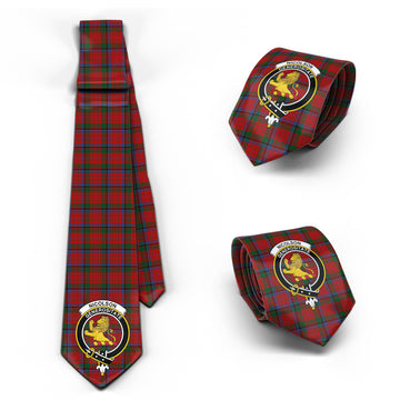 Nicolson Tartan Classic Necktie with Family Crest