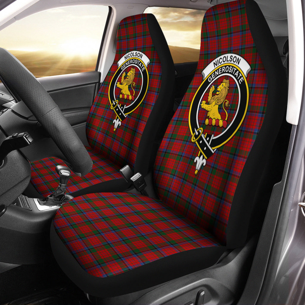 Nicolson Tartan Car Seat Cover with Family Crest One Size - Tartanvibesclothing