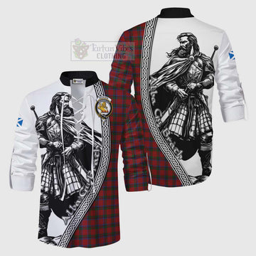 Tartan Vibes Clothing Nicolson Tartan Clan Crest Ghillie Kilt Shirt with Highlander Warrior Celtic Style