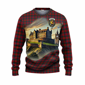 Tartan Vibes Clothing Nicolson Tartan Family Crest Knitted Sweater with Scottish Ancient Castle Style