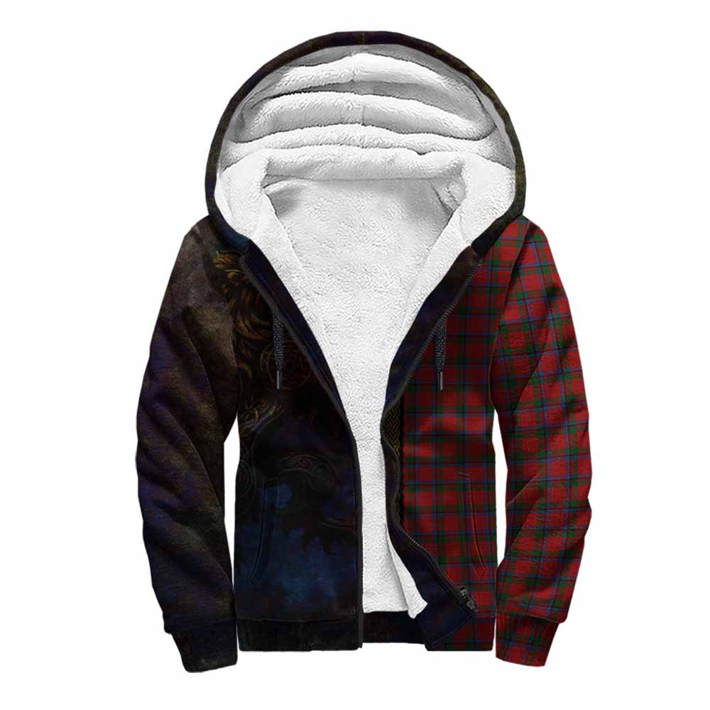 Tartan Vibes Clothing Nicolson Tartan Family Crest Sherpa Hoodie Alba Gu Brath Be Brave Lion Ancient Style