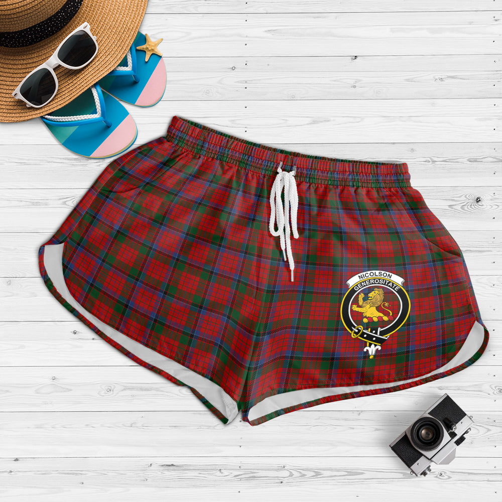 nicolson-tartan-womens-shorts-with-family-crest