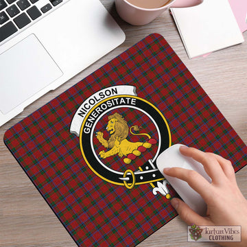 Tartan Vibes Clothing Nicolson Tartan Mouse Pad with Family Crest